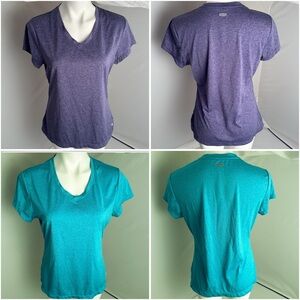 Jacques Moret Ultra performance short sleeve shirts purple and turquoise